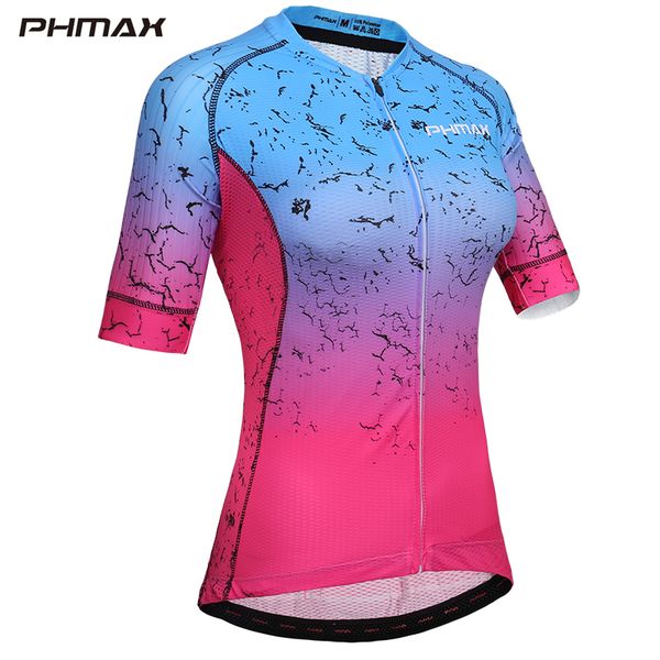 

racing jackets phmax breathable cycling shirt summer short sleeve mtb bike clothes anti-uv mountain bicycle jersey women, Black;red