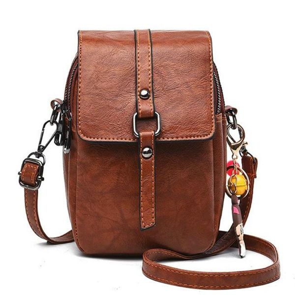 

women's shoulder bag simple solid color female long mobile phone bag new fashion quality leather ladies' messenger crossbody
