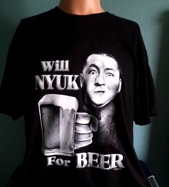 

three stooges style beer t shirt funny will nyuk for a beer bar drinking alcohol