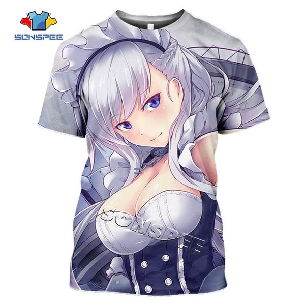 

summer anime games azur lane homme pullover clothing 3d print shirts kawaii funny hentai men clothing