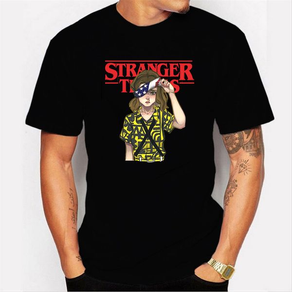 

men t shirt stranger things funny t shirts camiseta hombre streetwear cool tee 2020 summer short sleeve shirt 90s white top