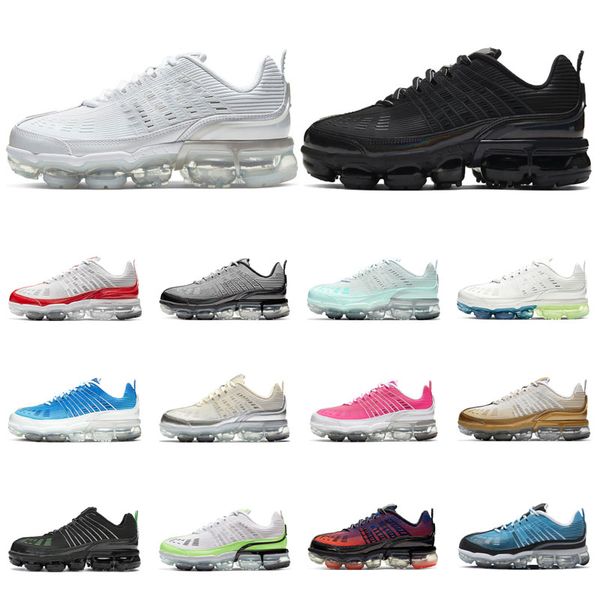 

360 men running shoes triple white black metallic silver university red varsity royal womens trainers sports sneakers size 36-45, White;red