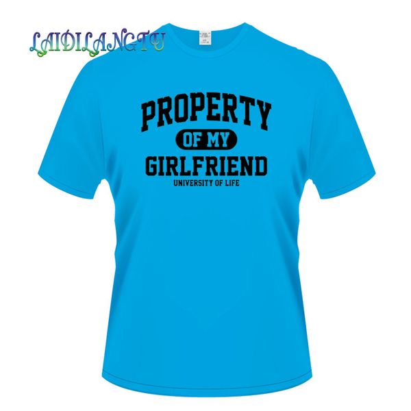 

property of my girlfriend men cotton o-neck t shirt tees man fashion casual t-shirts
