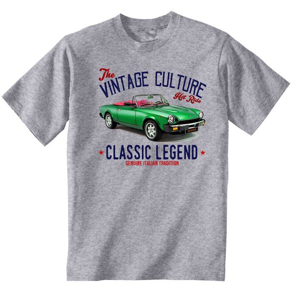 

vintage italian car fiat 124 spider - new cotton t-shirt men t shirt fashion 2018 rae dunn jalen ramsey kanye sugar skull