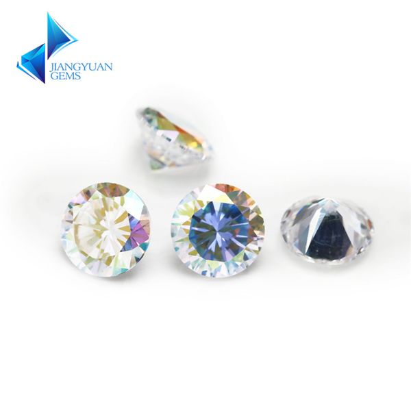 

size 1.0~10mm plating ab color multicolor cubic zirconia stone round cut loose cz stone synthetic gems