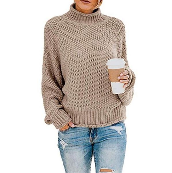 

solid color women sweatshirt casual high neck long sleeve loose knitting new autumn women clothes, White;black