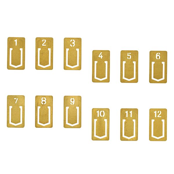 

12 pieces brass bookmark clips numbers metal bookmarks marker stationery