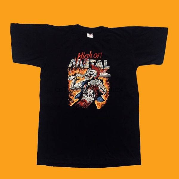 

vintage 90s high on metal graphic t-shirt men t shirt