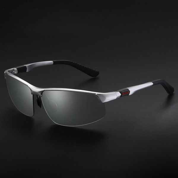 

pchromic polarized sunglasses men aluminum magnesium alloy frame, White;black