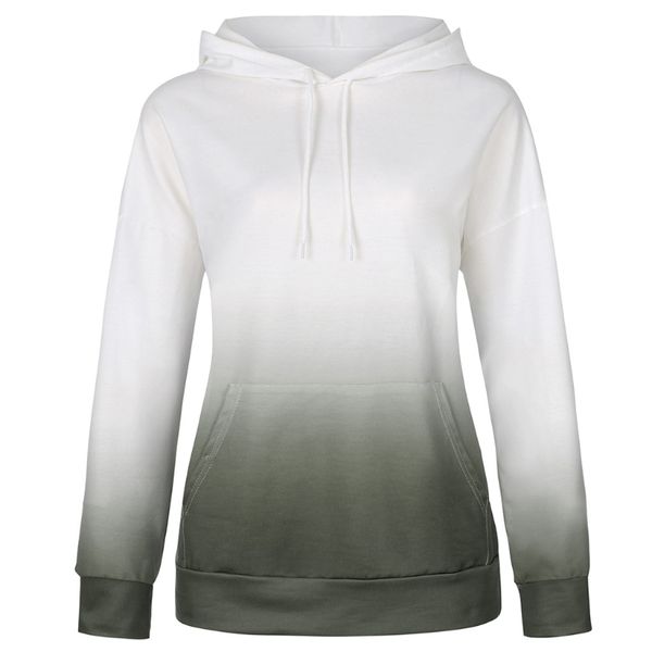 

women long sleeve drawstring hoodies tie-dye colorblock loose sweatshirt, Black