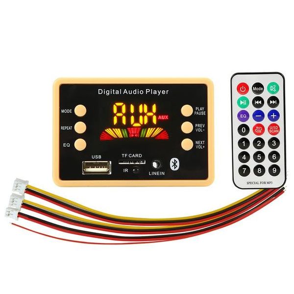 

peaker accessories color screen bluetooth 5.0 car mp3 bluetooth decoder board can play lossless format audio, folder playback with fm usb