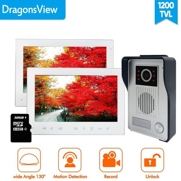 

video door phones [wide angle] dragonsview phone 1200tvl doorbell with camera home intercom system