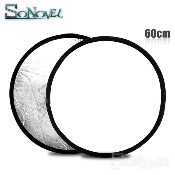 

reflector profession pgraphy 23 /60cm 2in1 silver / white light mulit collapsible disc pgraphy camera reflector studio with bag