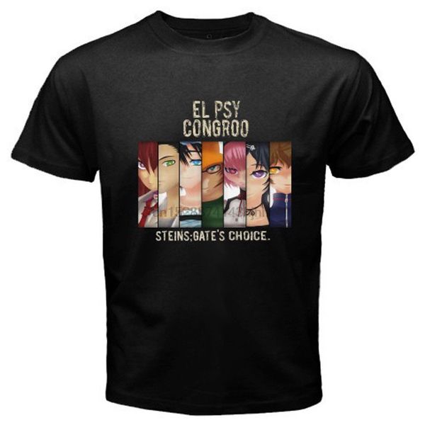 

hot summer 2020 men t shirt мода el psy congroo steins gate выбор anime cartoon мужчины черная футболка размер s-3xl тенниска