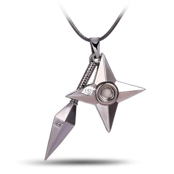 

hsic anime naruto shuriken ninjia pendant&necklace non-fading environmental jewelry wonderful gift, Silver