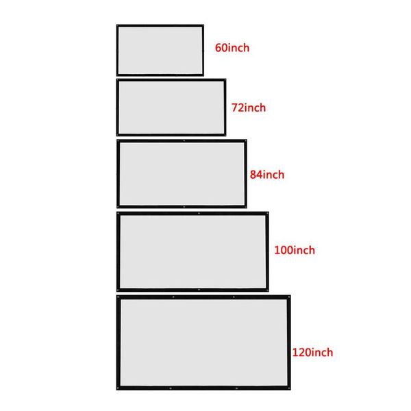 

projection screens projector screen canvas 3d wall mounted led for home theater 60/72/84/100/120in