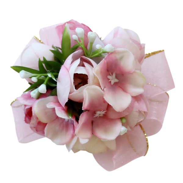 

romantic silk hand flowers hydrangea wedding bride bridesmaid wrist corsage