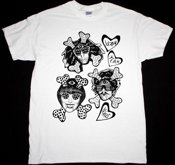

2018 new fashion man fangs and bones indie the kills karen o metric new white t-shirt printed t shirts mens streetwear