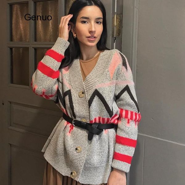 

women's knits & tees cardigans women printed elegant all-match single breasted korean chic harajuku womens sweater daily knitting high, White