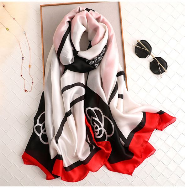 

2020 new silk women fashion print shawl and wrap foulard bandana large pashmian lady winter neck scarf hijab 4gxs, Blue;gray