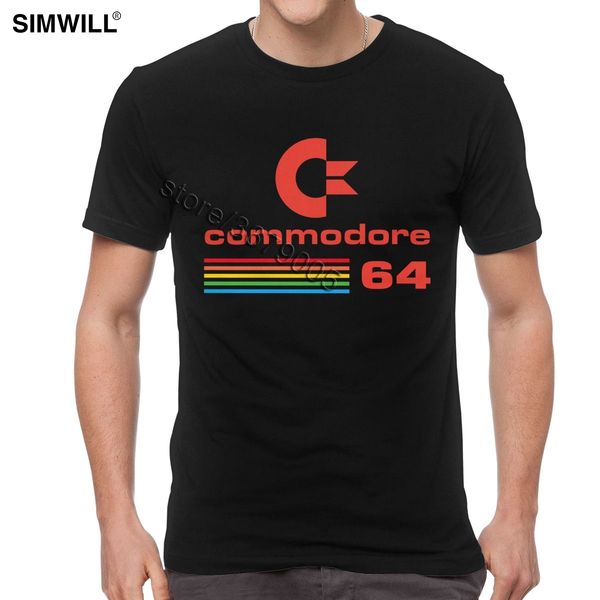 

unique commodore 64 t shirt men geek printed 100% cotton 8 bit tees round neck short sleeved computer tshirt