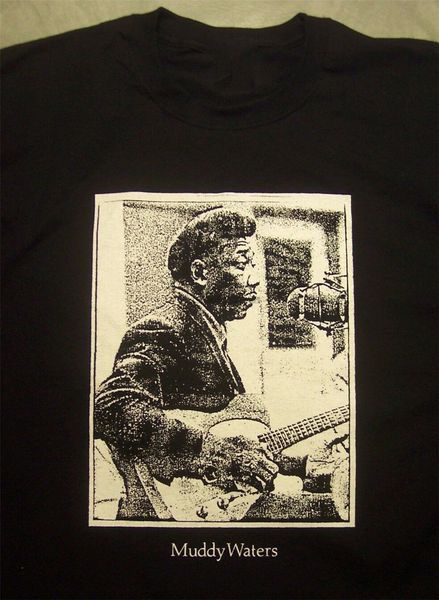 

muddy waters студия vintage style тенниска blues telecaster гитара s-5xlg марочной blk футболка