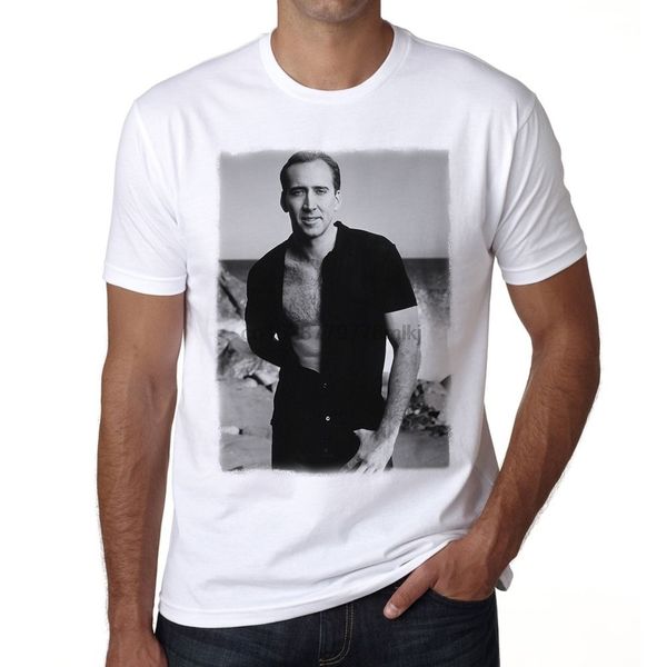 

nicolas cage 1 homme t-shirt blanc col rond homme tshirt calabrita 100% cotton brand new t shirts