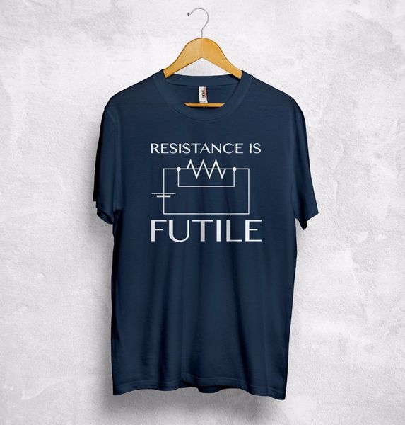 

2020 new fashion brand clothing resistance is futile t shirt electrical engineering ohms law electrotechnics t shirt