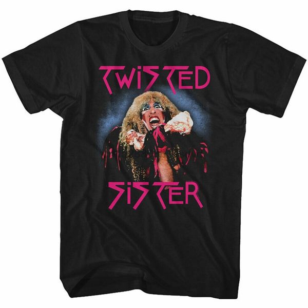 

twisted sister mens short sleeve t-shirt black twisted dee light tee shirt