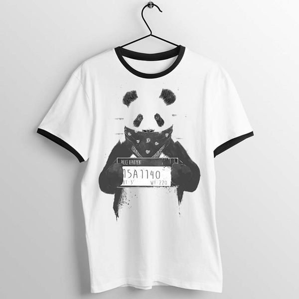 

black trim t shirt gangsta gangster panda mugsartwork printed tee