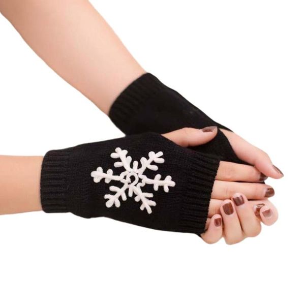 

рождество новый вязаные перчатки женщины девушки половина finger snowflake pattern перчатки, Blue;gray