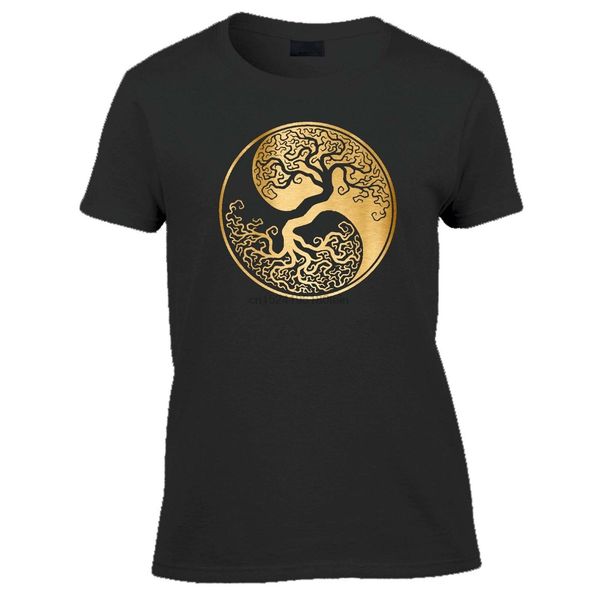 

инь янь тенниску мандала духовная йога инди прохладный тройник womens с короткими рукавами тройник