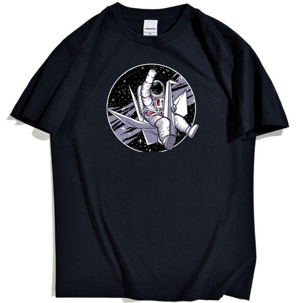 

starry sky paper crane astronaut t shirt mens cartoon pattern streetwear t shirt for man famous brand crew neck mens t-shirts