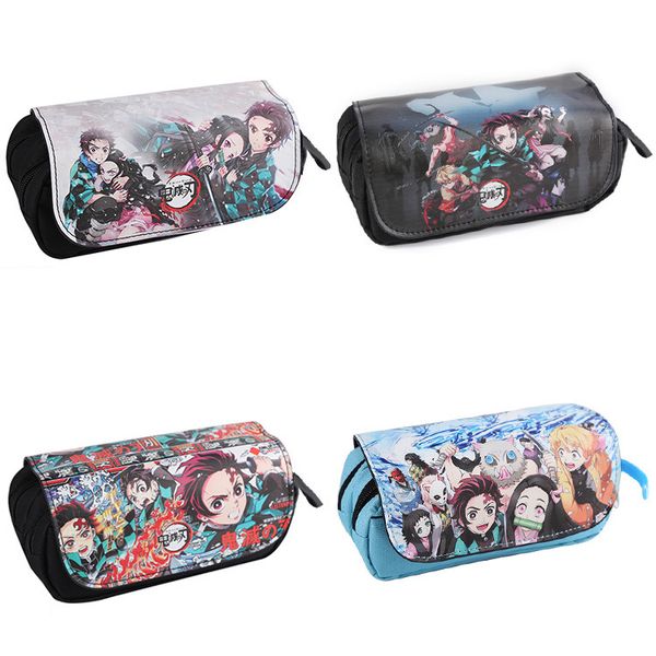 

anime demon slayer: kimetsu no yaiba cosplay pencil case cartoon cosmetic make up bag stationery bag gift
