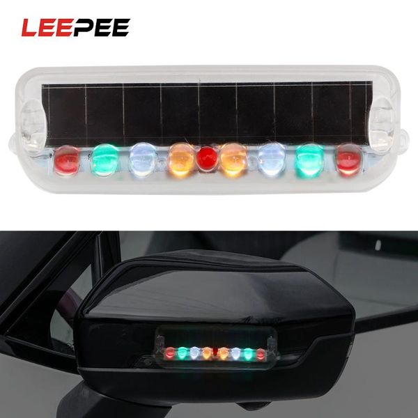

leepee car warning lamp solar power flashing security light anti collision colorful warning strobe light for car door