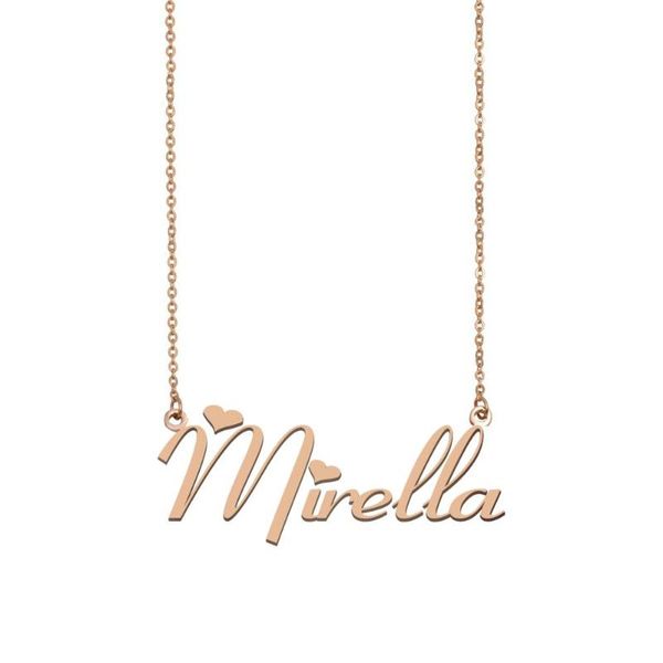 

pendant necklaces mirella name necklace , custom for women girls friends birthday wedding christmas mother days gift, Silver