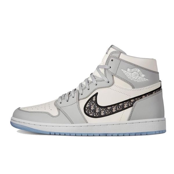 

1s og men women high low basketball shoes nakeskin jordan 1 white gray air outdoor sneakers trainers shoes size g7u8, Black