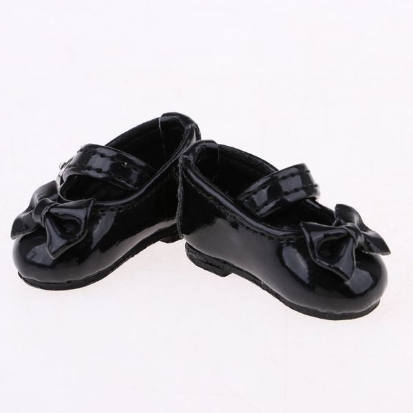 

1/6 bjd doll bowknot leather shoes for dollfie doll party outfit black