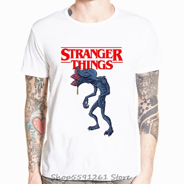 

stranger things dustin demogorgon men t shirt hawkins middle school upside down monster mike and eleven man casual t-shirt