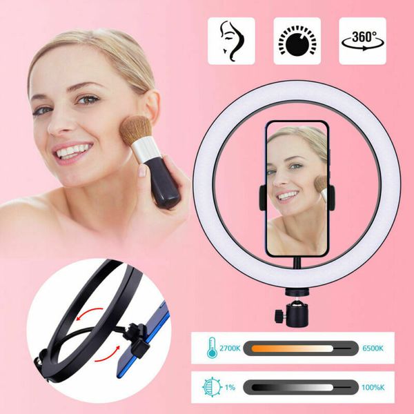 

led ring light 10inch dimmable selfie lamp pgraphy camera phone light for makeup video live studio