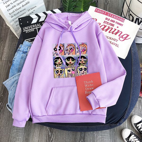 

women cartoon print hoodies harajuku sweatshirt kawaii korean style oversized women hoodies winter plus size female pullovers, Black