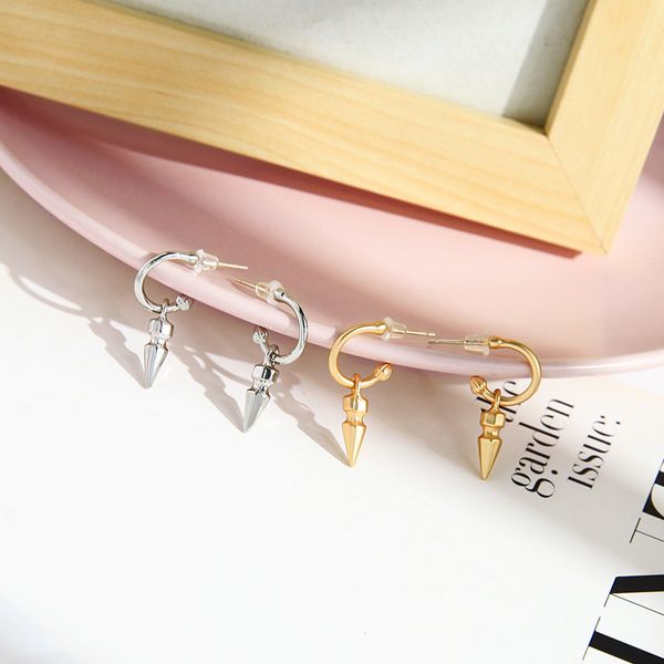 

2020 new arrival punk style drop earrings for women gifts two color alloy rivet rock earrings fashion jewelry dropshipping, Silver