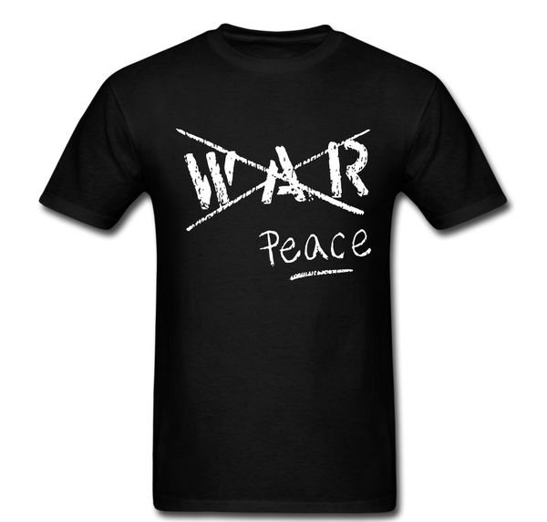 

2019 100% cotton letter print cartoon no war peace love life happy help tee shirt