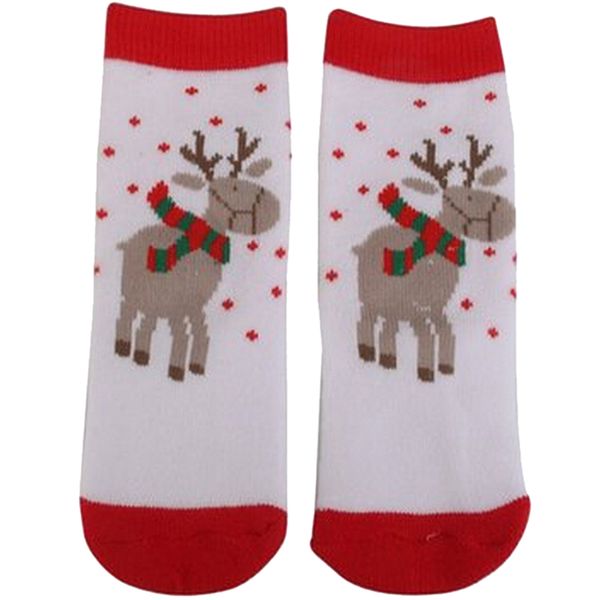 

1 pair reindeer pattern child christmas socks, Pink;yellow