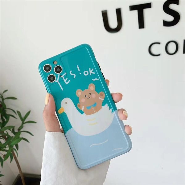 

cute duckling cartoon silicone crackproof protective mobile phone case for iphone xr/11/11pro/11pro max/se/8/7