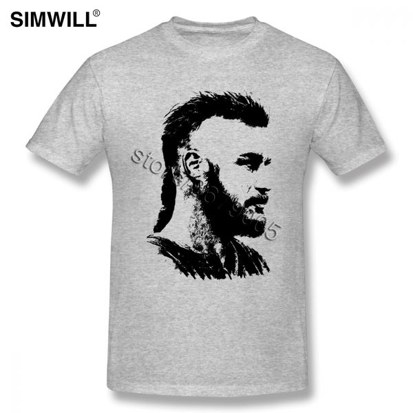 

trendy men's cotton ragnar lothbrok tee short sleeves crew neck viking graphic t shirt big size fans apparel gift idea tshirt