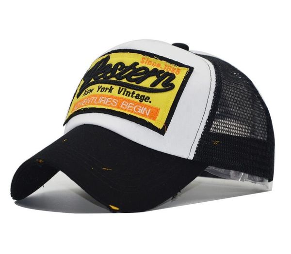 

2020 new 3d fashion letters western embroidered summer mesh cap, Blue;gray