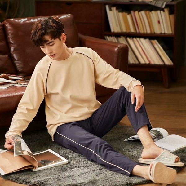 

spring and summer 2020 new pure cotton simple fashion round-collar men's home casual plus-size can be worn outside, Black;brown