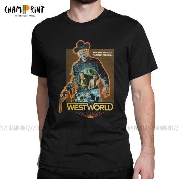 

westworld game sc-fi series tv shows t-shirts men vintage 100% cotton tees o neck short sleeve t shirts summer clothing