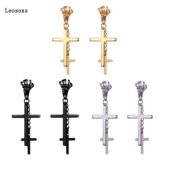 

stud korean version of titanium steel punk earrings jewelry, Golden;silver
